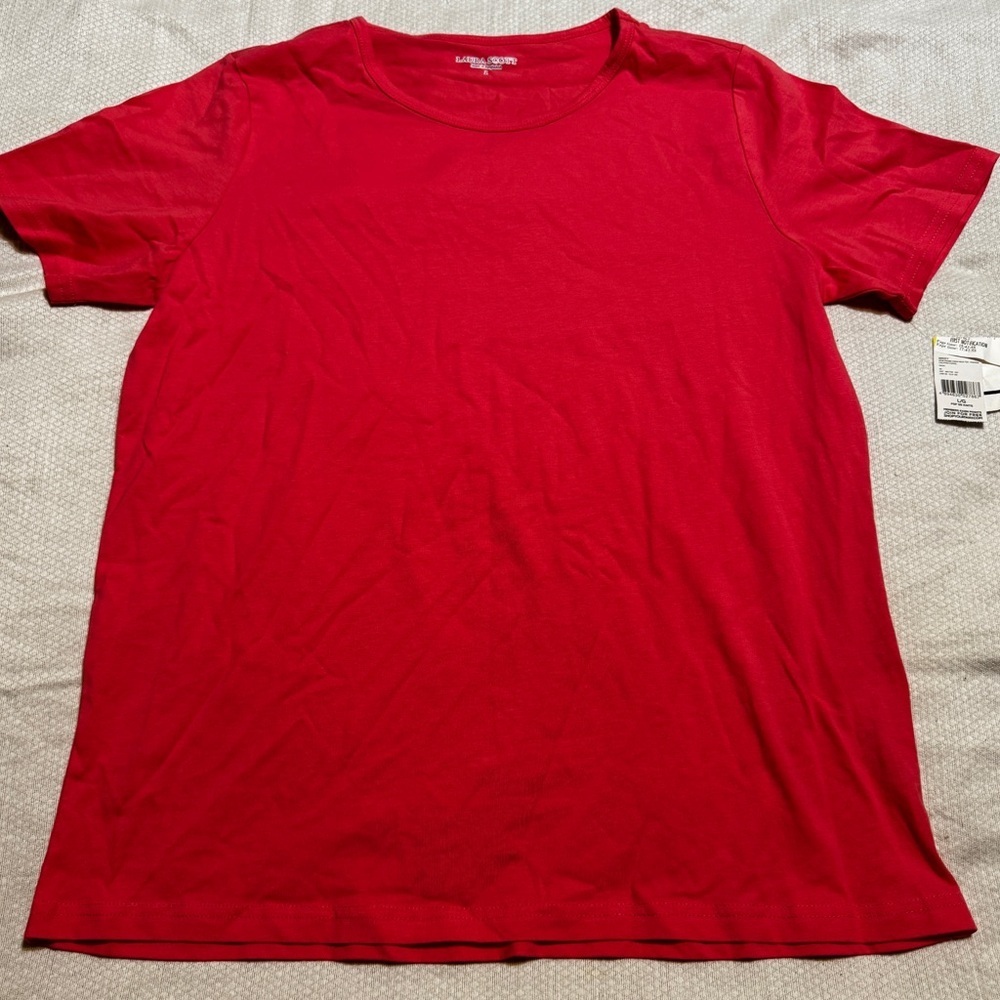 BNWT Laura Scott Women's T-Shirt Coral Short Sleeve Round Neck Size Large